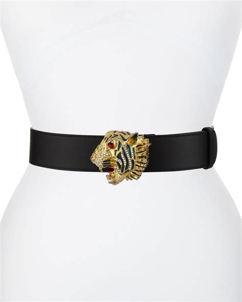 gucci gg buckle leather belt|gucci belt with tiger buckle.